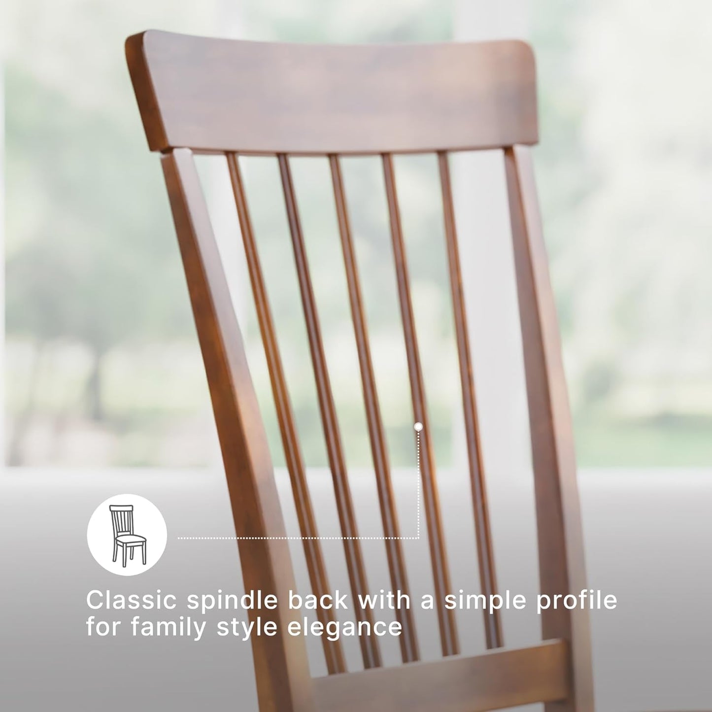 Signature Design by Ashley Berringer | Spindle Back 18" Dining Chairs (Set of 2) – Rustic Light Brown with Upholstered Cushioned Seat — Light Brown (6)