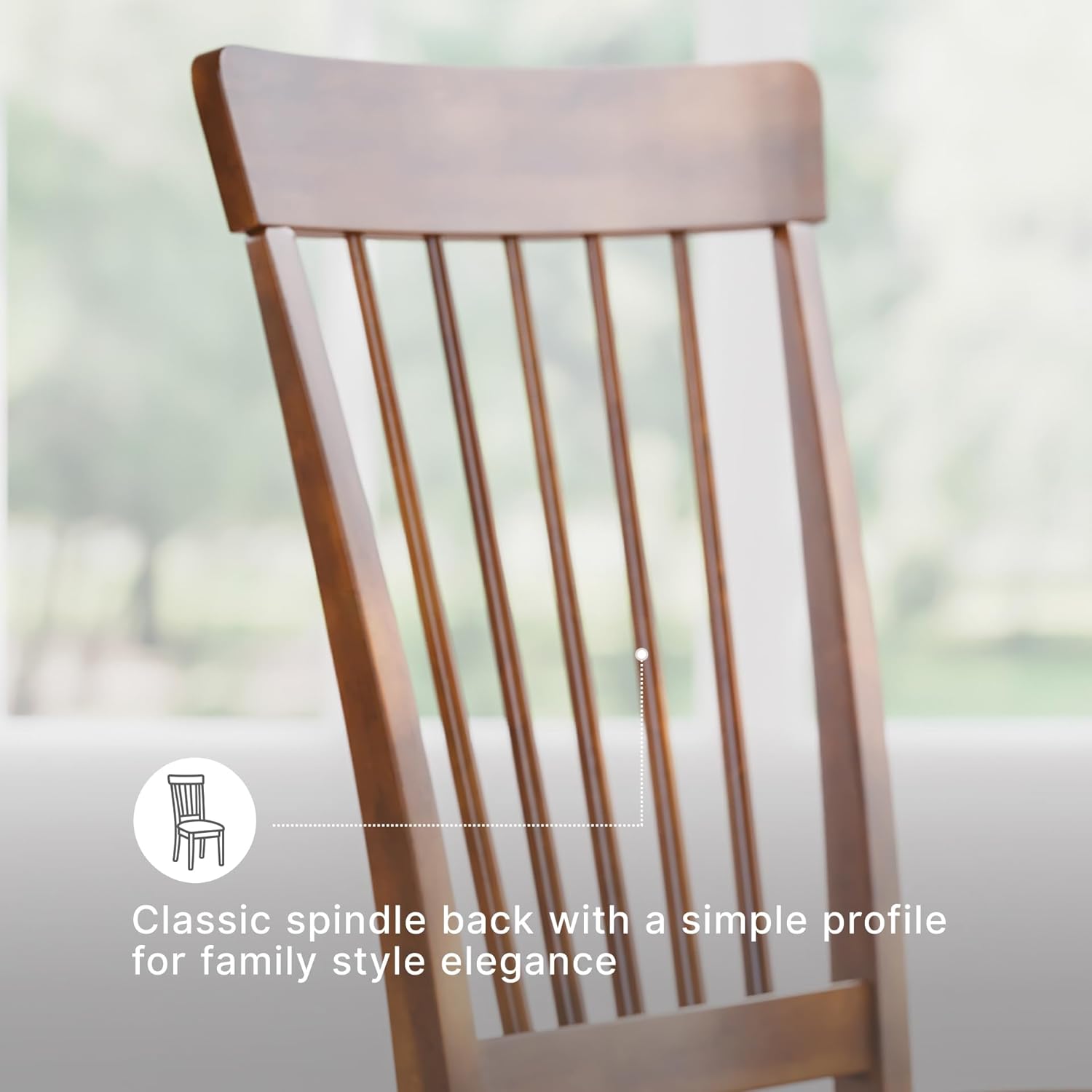 Signature Design by Ashley Berringer | Spindle Back 18" Dining Chairs (Set of 2) – Rustic Light Brown with Upholstered Cushioned Seat — Light Brown (6)