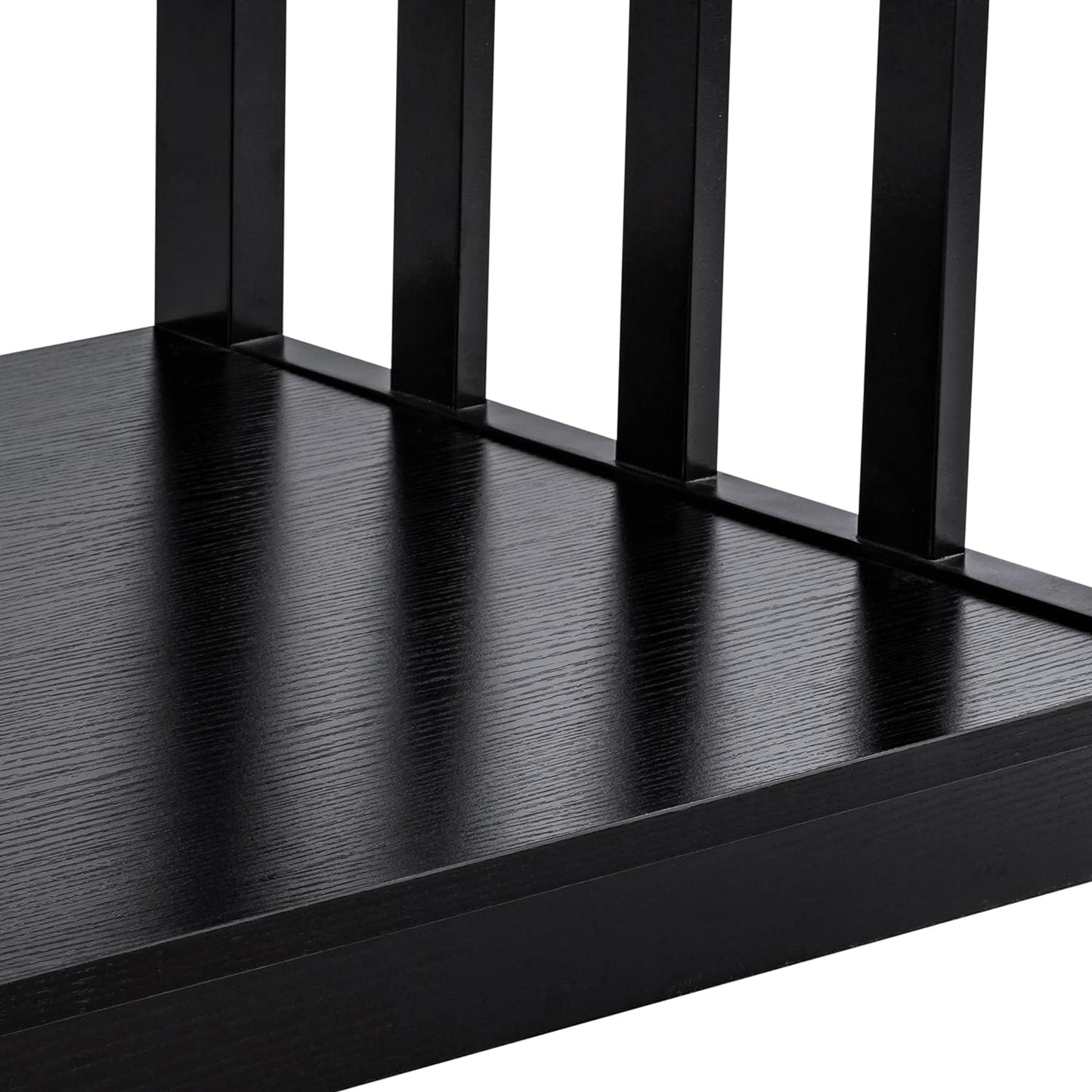 ChooChoo Mission Coffee Table, Black Wood Living Room Table with Shelf, 40 Black — Black / 22"D x 39.9"W x 18.1"H (4)