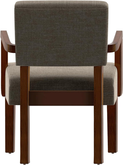 FAGAGA Accent Chair, Living Room Chairs Oversized with Soft Seat and Armrests for Dinning Bedroom Reading and Waiting Rooms — Brown / Linen / Chair (9)