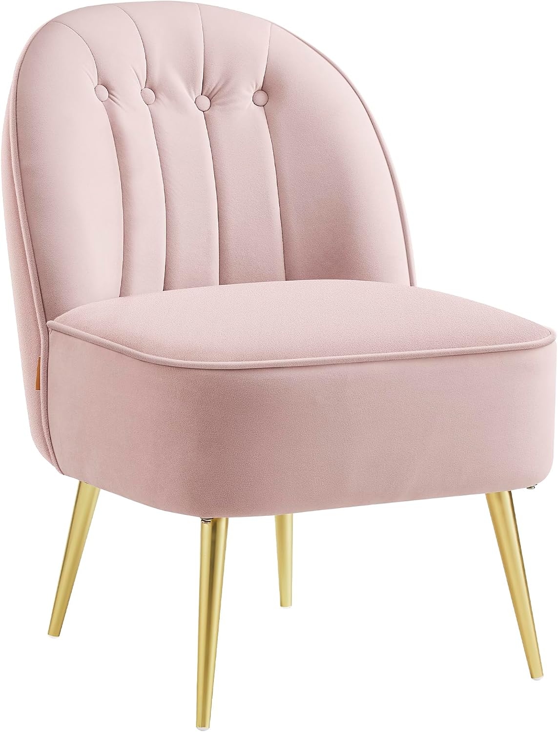 VASAGLE Accent Chair, PU Leather Armchair, Button Tufted Living Room Chair, Thick Cushion, Mid Century Modern Lounge Seating for Bedroom, Reading Nook, Home Office, Brown ULYY200KZ02S — Jelly Pink / 25"D x 22"W x 31.6"H