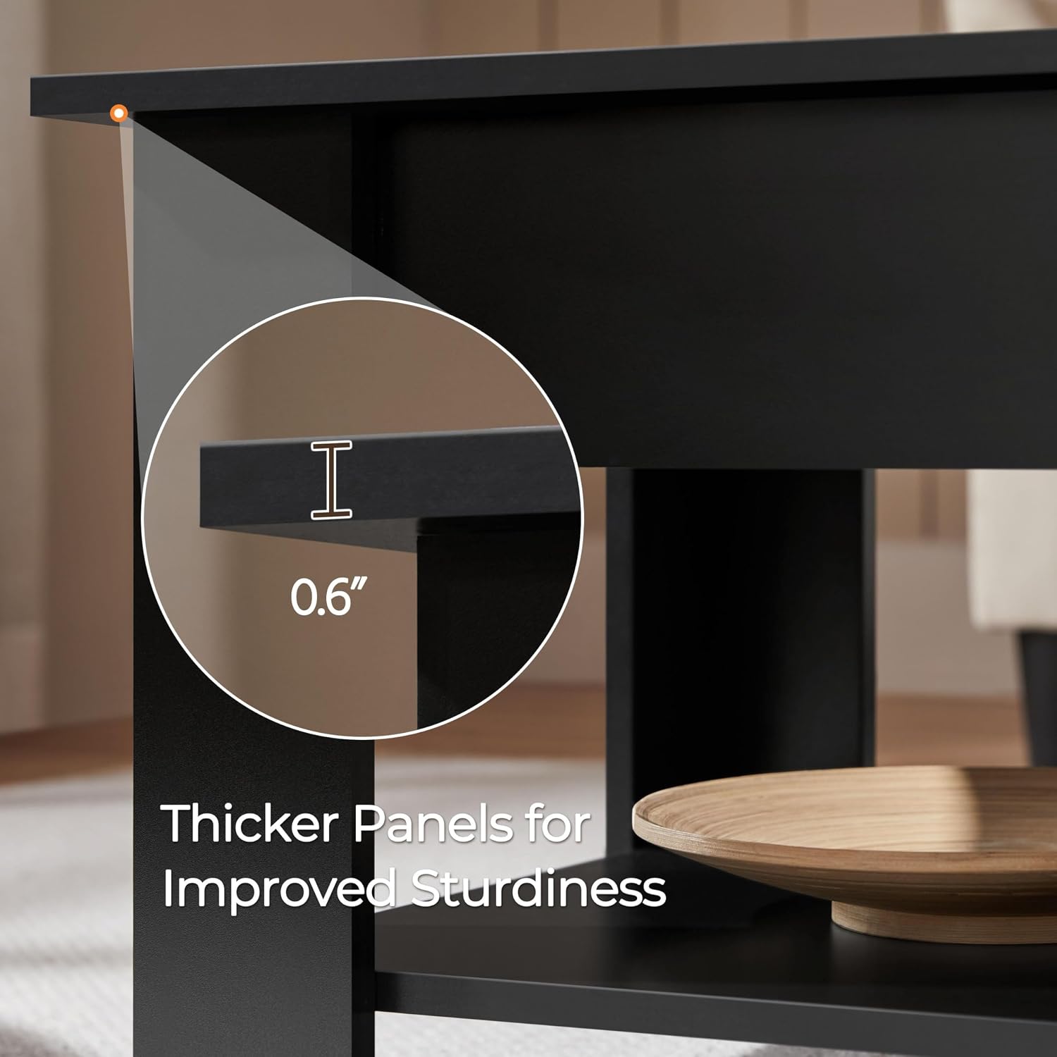 Yaheetech Wooden Coffee Table, Lift Top Coffee Table with Large Hidden Storage Shelf, Lift Tabletop Dining Tables for Living Room, Home Small Space, 38.6in, Black — Black / 38.6 inches (8)