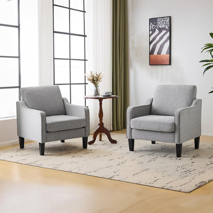 VINGLI Accent Chair for Living Room Chairs Light Brown Reading Chair for Bedroom Scooped Arm Chair Mid Century Modern Accent Chairs Upholstered Comfy Chair for Apartment, Waiting Room