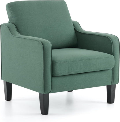 VINGLI Accent Chair for Living Room Chairs Light Brown Reading Chair for Bedroom Scooped Arm Chair Mid Century Modern Accent Chairs Upholstered Comfy Chair for Apartment, Waiting Room