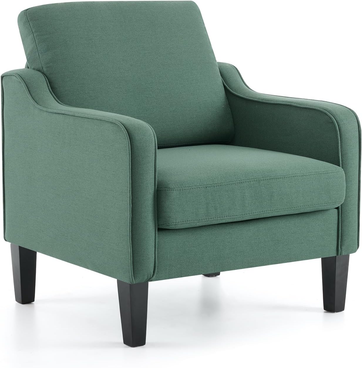 VINGLI Accent Chair for Living Room Chairs Olive Green Reading Chair for Bedroom Scooped Arm Chair Mid Century Modern Accent Chairs Upholstered Comfy Chair for Apartment, Waiting Room