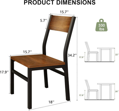 Feonase Dining Chairs Set of 6, Modern Kitchen Chairs with Ergonomic Backrest, MDF Board and Metal Legs, Dinner Chairs for Dining Room, Kitchen and Living Room, Walnut — Walnut (2)