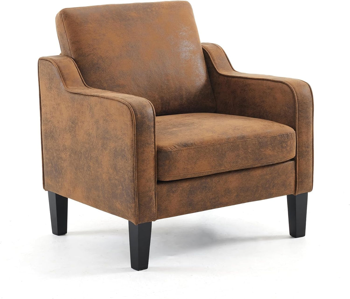 VINGLI Accent Chair for Living Room Chairs Light Brown Reading Chair for Bedroom Scooped Arm Chair Mid Century Modern Accent Chairs Upholstered Comfy Chair for Apartment, Waiting Room — 1 / Rustic Bronzing Cloth