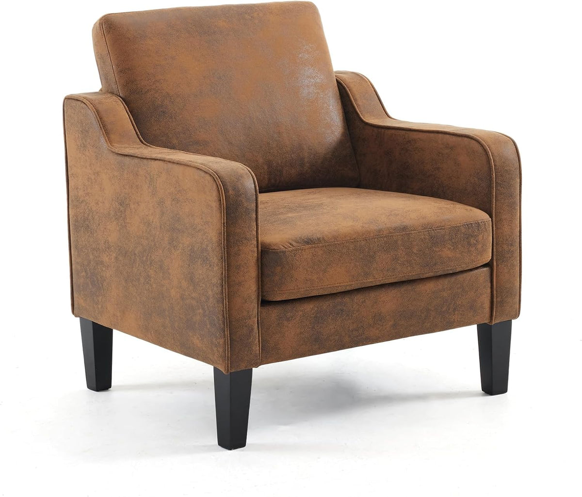 VINGLI Accent Chair for Living Room Chairs Olive Green Reading Chair for Bedroom Scooped Arm Chair Mid Century Modern Accent Chairs Upholstered Comfy Chair for Apartment, Waiting Room — 1 / Rustic Bronzing Cloth