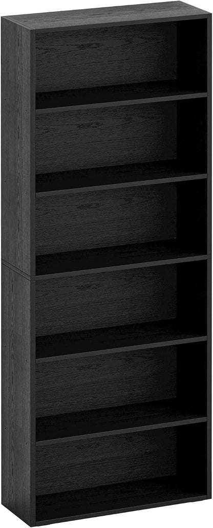 IRONCK Bookshelves and Bookcases Floor Standing 6 Tiers Display Storage Shelves 70 in Tall Bookcase Home Decor Furniture for Home Office, Living Room, Bed Room — Vintage Black