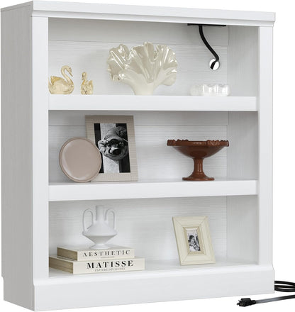 Unikito Bookshelf, 5 Tier Book Shelf, 71 Inch Tall Bookcase with Adjustable Shelves, Open Storage Book Case Organizer, Freestanding Display Shelf Stand for Living Room, Home Office, Bedroom, Cherry — 3-tier / White