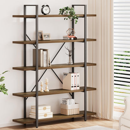 HSH White Bookshelf, 6 Tier Tall Bookcases for Bedroom Living Room Office | Industrial Modern Vertical Metal and Wood Bookcases, Farmhouse 6 Shelf Open Large Storage Book Shelves Display Book Shelf