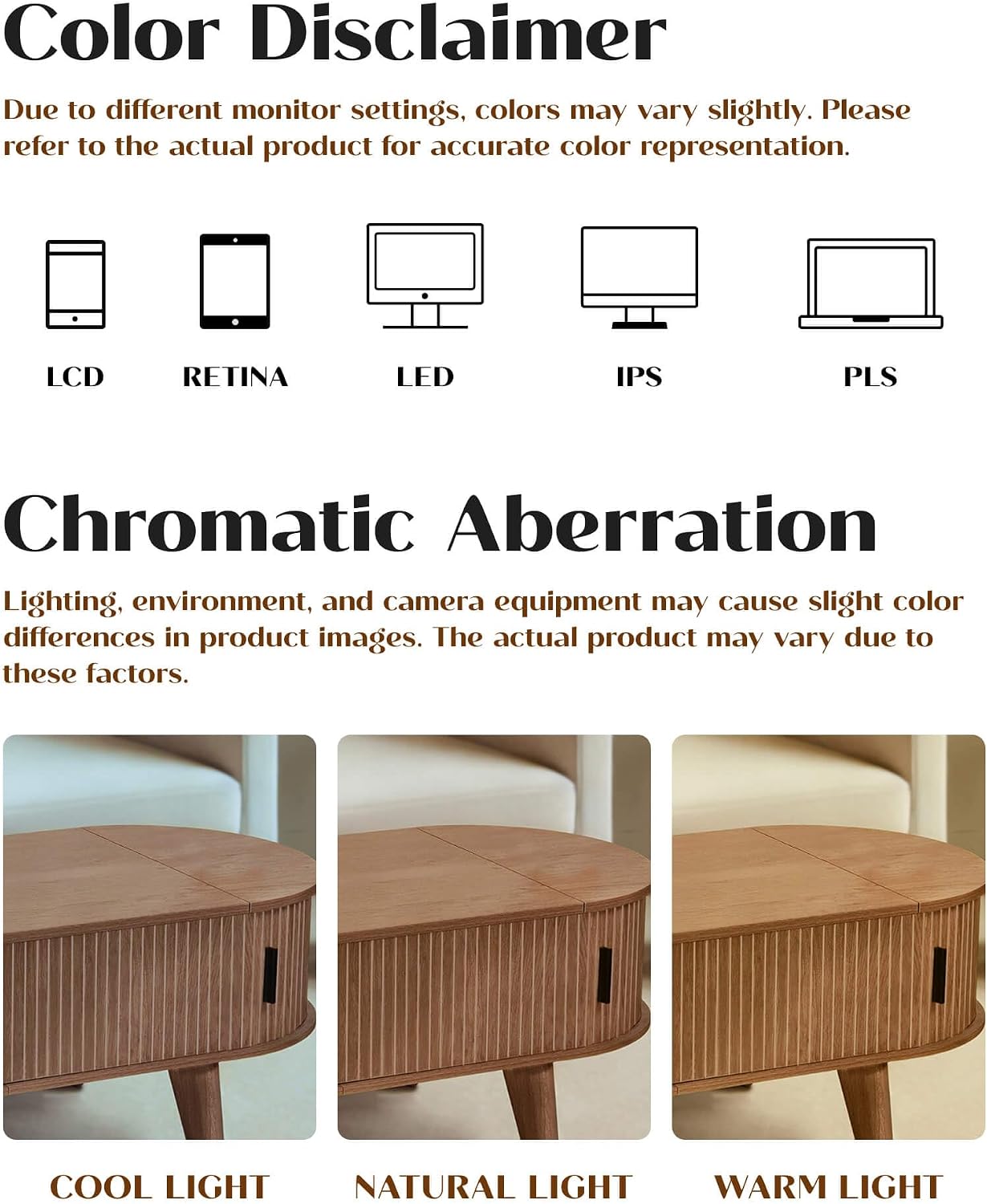 Oval Lift Top Coffee Table with Storage, 47.2" Mid Century Modern Living Room Center Table with 180° Sliding Tambour Door, Wood Fluted Coffee Table for Home Office, Walnut — Walnut / Oval (9)