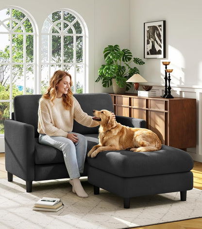 Welzona Sofa Accent Chair, 33" Reading Chair for Bedroom, Tool-Free Setup Living Room Accent Chairs, Comfy Arm Chairs Living Room, All-Wood Reading Nook, Beige