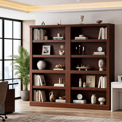 Unikito Bookshelf, 5 Tier Book Shelf, 71 Inch Tall Bookcase with Adjustable Shelves, Open Storage Book Case Organizer, Freestanding Display Shelf Stand for Living Room, Home Office, Bedroom, Cherry — 5-tier / Cherry (7)