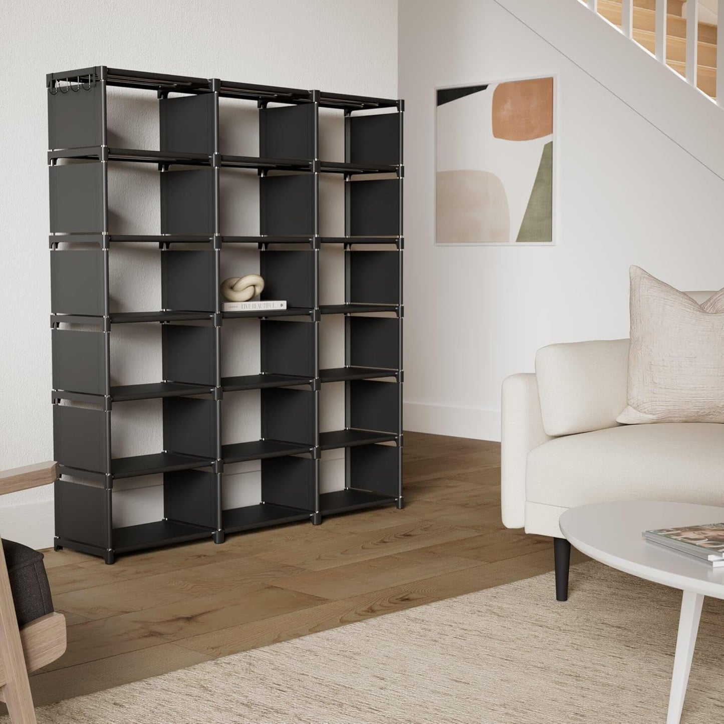 Mavivegue Bookcase, 18-Cube Extra Large Book Shelf, DIY Cube Storage Organizer for Bedroom, Living Room, Home Office - Black — Black / 18-Grid (2)