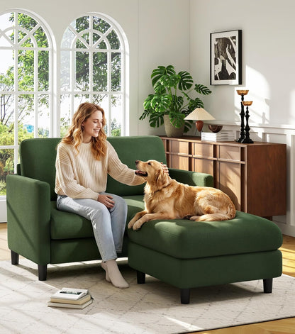 Welzona Sofa Accent Chair, 33" Reading Chair for Bedroom, Tool-Free Setup Living Room Accent Chairs, Comfy Arm Chairs Living Room, All-Wood Reading Nook, Beige