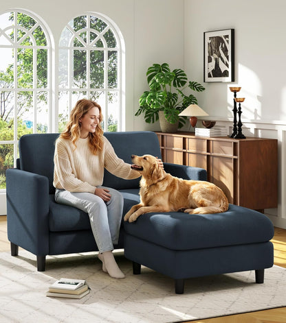 Welzona Sofa Accent Chair, 33" Reading Chair for Bedroom, Tool-Free Setup Living Room Accent Chairs, Comfy Arm Chairs Living Room, All-Wood Reading Nook, Beige
