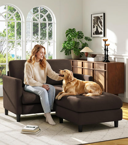 Welzona Sofa Accent Chair, 33" Reading Chair for Bedroom, Tool-Free Setup Living Room Accent Chairs, Comfy Arm Chairs Living Room, All-Wood Reading Nook, Beige — Brown / Standard