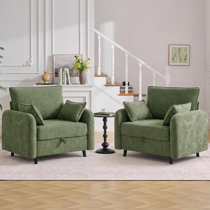 41" Oversized Accent Chair with Storage, Single Sofa for Living Room Beige | Modern Accent Chairs with Storage, Deep Seat Armchair Upholstered Comfy Reading Chair for Living Room, Bedroom, Chenille