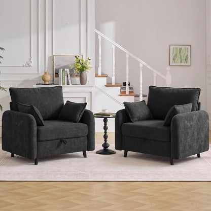 41" Oversized Accent Chair with Storage, Single Sofa for Living Room Beige | Modern Accent Chairs with Storage, Deep Seat Armchair Upholstered Comfy Reading Chair for Living Room, Bedroom, Chenille