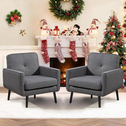 Vogue Furniture Direct Mid Century Accent Chair, PU Leather Modern Chair with Wooden Frame, Cozy Armchair Reading Chair with Comfy Back for Apartment, Living Room, Bedroom, Small Space, Corner, Brown