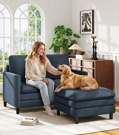 Welzona Sofa Accent Chair, 33" Reading Chair for Bedroom, Tool-Free Setup Living Room Accent Chairs, Comfy Arm Chairs Living Room, All-Wood Reading Nook, Beige