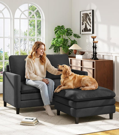 Welzona Sofa Accent Chair, 33" Reading Chair for Bedroom, Tool-Free Setup Living Room Accent Chairs, Comfy Arm Chairs Living Room, All-Wood Reading Nook, Beige