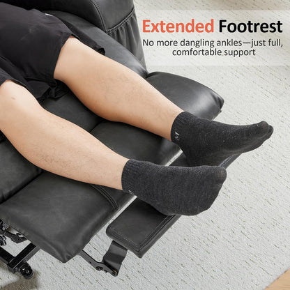 MCombo Electric Power Lift Recliner Chair Sofa with Massage and Heat for Elderly, 3 Positions, 2 Side Pockets, and Cup Holders, USB Ports, Faux Leather 7040 (Grey, Medium) — Medium / Grey (7)