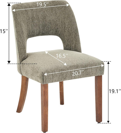 VKNOW Dining Chairs Set of 4, Fabric Dining Chairs, Green | Modern Mid-Century Upholstered Farmhouse Dinner Chair for Kitchen Dining Room Restaurant, Easy Assembly — Green / Set of 4 (2)