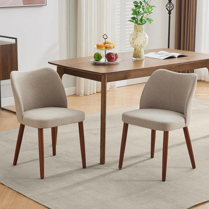 GarveeHome Dining Chairs Set of 4, Modern Hollow Back Dining Room Chair | Upholstered Kitchen Chairs with Adjustable Foot Pads, Wooden Dinner Chair for Kitchen Dining Room — Camel (7)