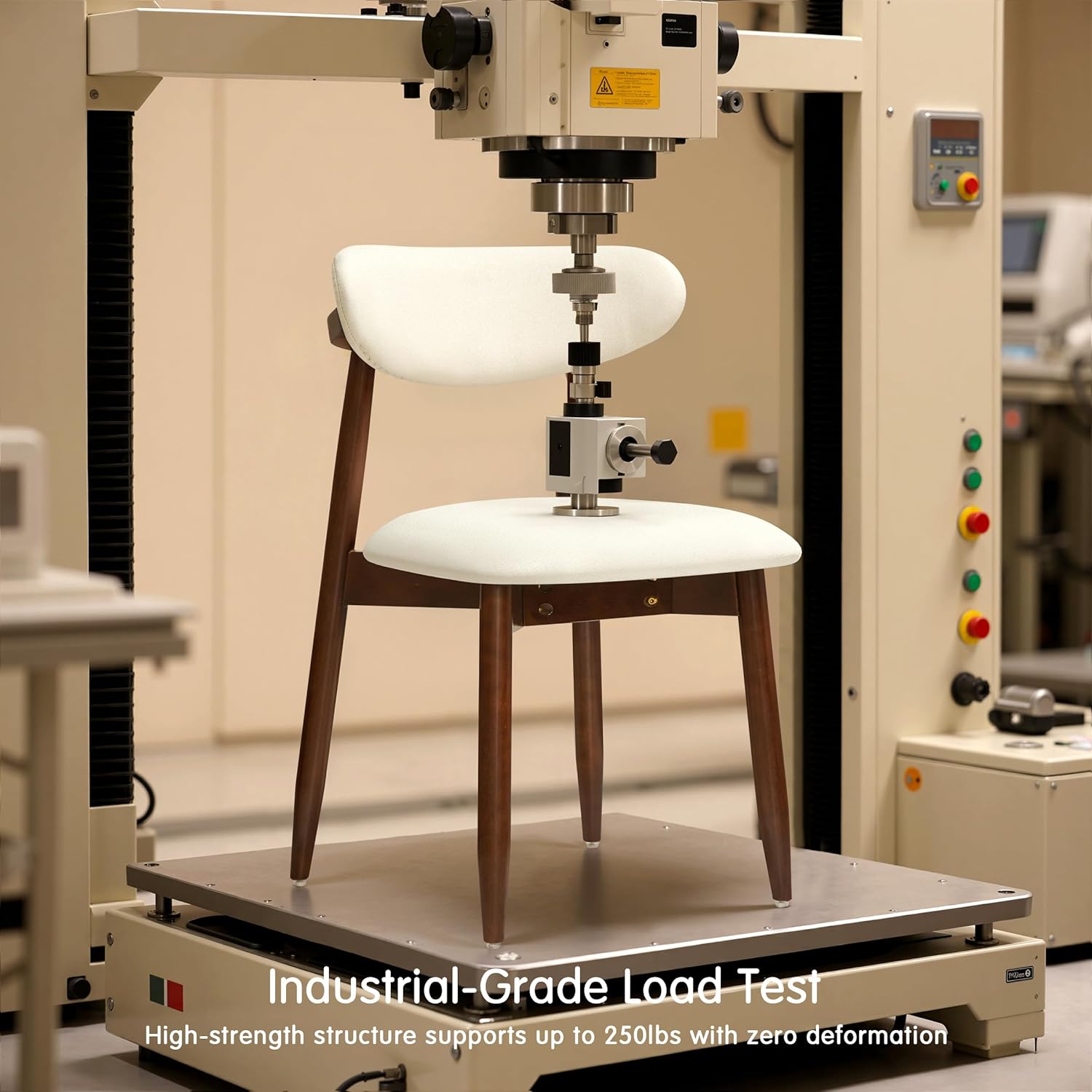 CHUN YI Dining Chairs Set of 4, Upholstered Wooden Dining Room Chairs, Mid Century Modern Fabric Kitchen Chair with Ergonomic Curved Backrest, Beige (Only Chairs) — Beige / Set of 4 (9)