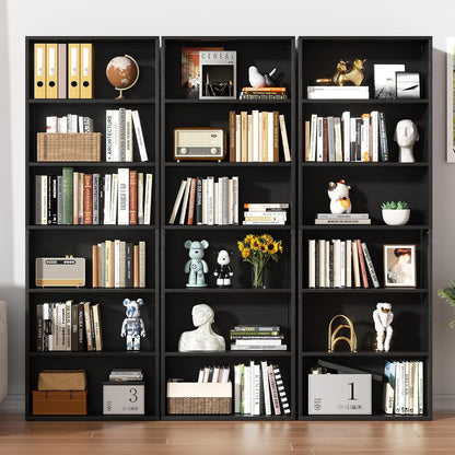 6-Tier Bookshelf, Modern Open Bookcase,6 Shelf Display Storage Shelves Floor Standing, 71 inches Tall Shelves for Home Office, Black — Black (6)