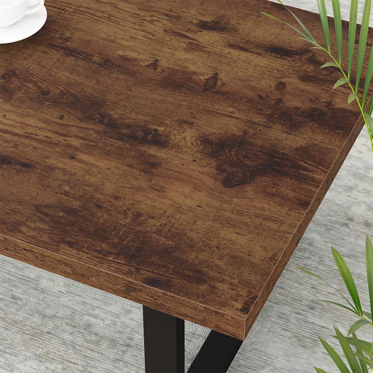 IBF Rustic Coffee Table, Industrial Simple Wooden Living Room Table, Modern Minimalist Farmhouse Rectangle Center Table, Wood and Metal Vintage Tea Coffee Table for Home Bedroom, Rustic Brown, 39 Inch — Rustic Brown / 39 inch (4)