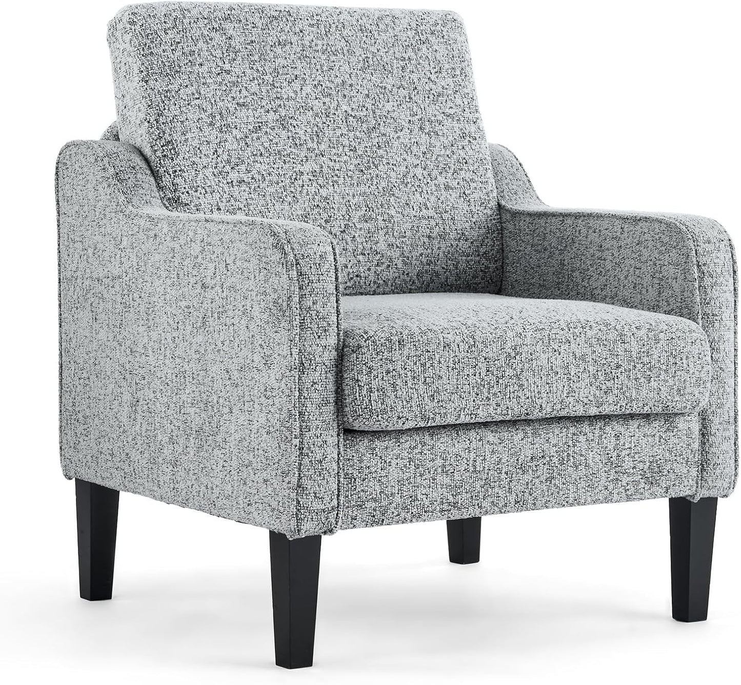 VINGLI Accent Chair for Living Room Chairs Light Brown Reading Chair for Bedroom Scooped Arm Chair Mid Century Modern Accent Chairs Upholstered Comfy Chair for Apartment, Waiting Room — 1 / Texture Gray