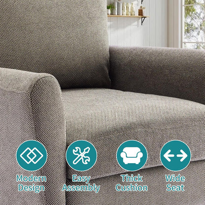 OLIXIS Comfy Accent Chair for Living Room Bedroom and Waiting Room, Upholstered Mid-Century Reading Chair with Pillow and Solid Wood Legs, Wide Singe Modern Lounge Sofa, Gray — Deep Gray / 1 (3)