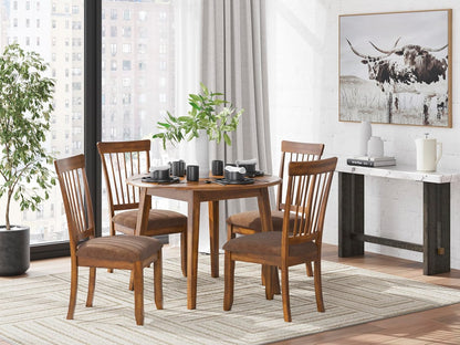 Signature Design by Ashley Berringer | Spindle Back 18" Dining Chairs (Set of 2) – Rustic Light Brown with Upholstered Cushioned Seat — Light Brown (11)