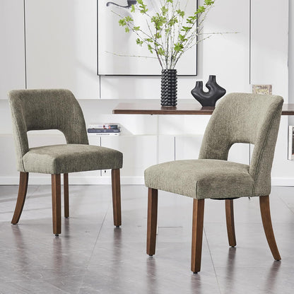 VKNOW Dining Chairs Set of 4, Fabric Dining Chairs, Green | Modern Mid-Century Upholstered Farmhouse Dinner Chair for Kitchen Dining Room Restaurant, Easy Assembly — Green / Set of 2