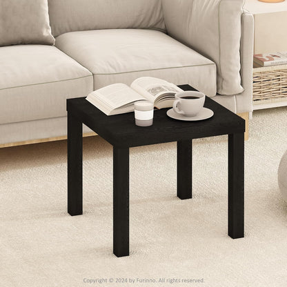 Furinno CLASSIC Coffee Table, Modern Rectangle Printer Stand, Black | 1.8" Triple Thick Tabletop, Toolless Assembly, Side Table, for Living Room, Home Office — Black / Square