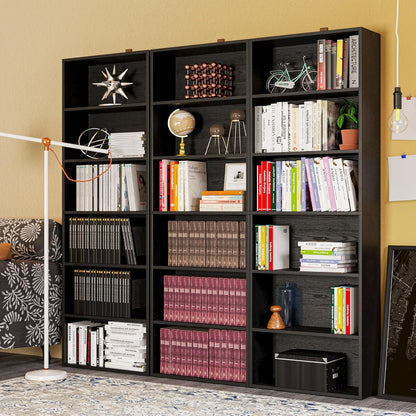 IRONCK Bookshelves and Bookcases Floor Standing 6 Tiers Display Storage Shelves 70 in Tall Bookcase Home Decor Furniture for Home Office, Living Room, Bed Room — Vintage Black (2)