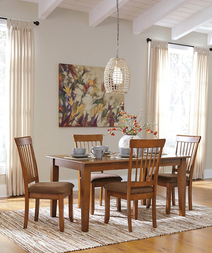 Signature Design by Ashley Berringer | Spindle Back 18" Dining Chairs (Set of 2) – Rustic Light Brown with Upholstered Cushioned Seat — Light Brown (13)