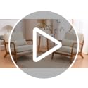 Karl home Mid-Century Accent Reading Chairs Set of 2, Beige | Linen Upholstered, Solid Wood Frame, Soft Cushion, Lumbar Pillow, Lounge Armchair for Living Room, Bedroom, Balcony, Study