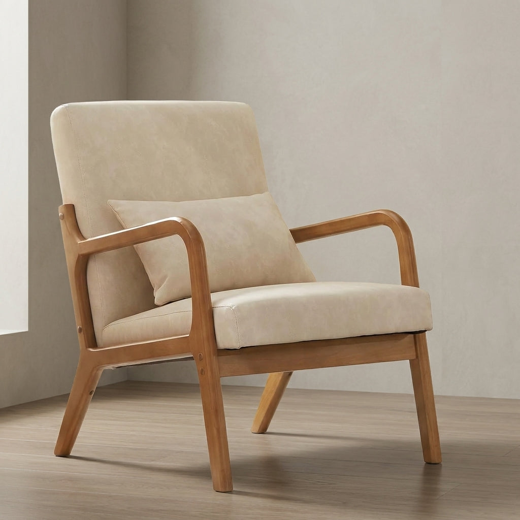 Mid-Century Modern Accent Chair — Upholstered with Lumbar Support | Ashnook