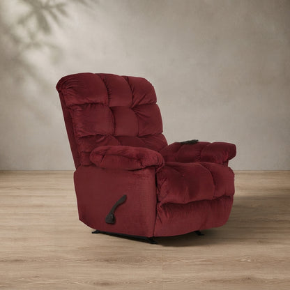 Batts Chaise Rocker Recliner — Red Polyester with Heat & Massage | Ashnook