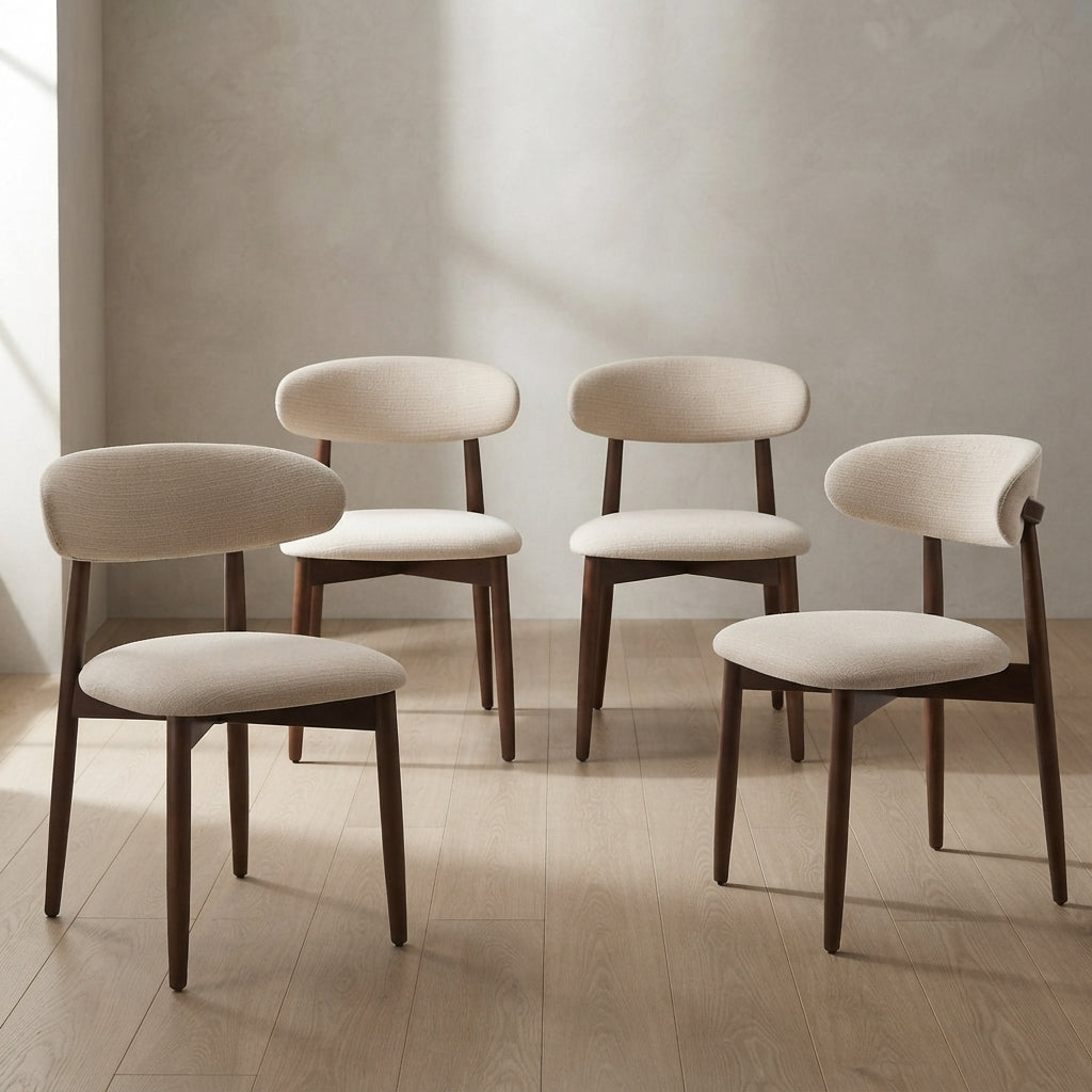 Modern Upholstered Dining Chairs — Solid Wood Frame | Ashnook