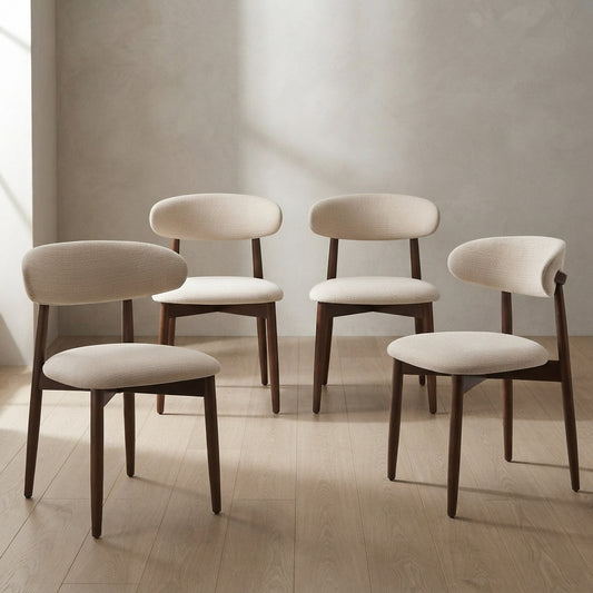 Modern Upholstered Dining Chairs — Solid Wood Frame | Ashnook