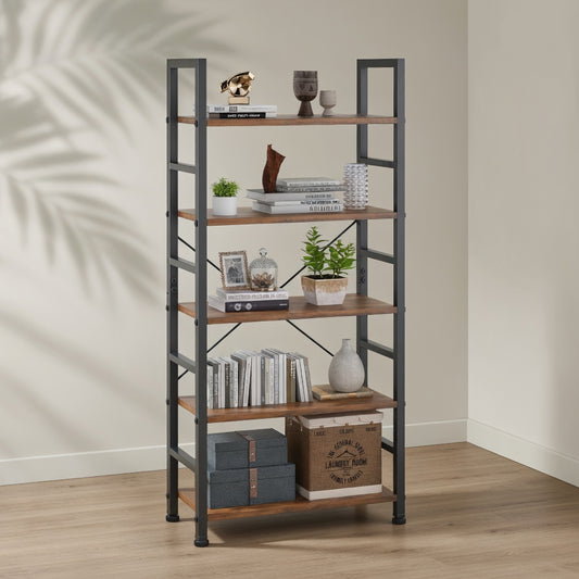 Industrial Modern Bookshelf — Multi-Tier Storage & Display | Ashnook