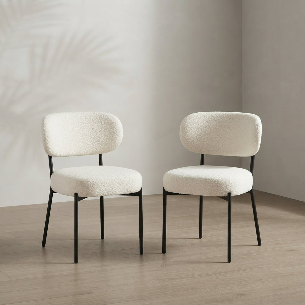 Dining Chairs — Mid-Century Modern Upholstered Curved Back | Ashnook