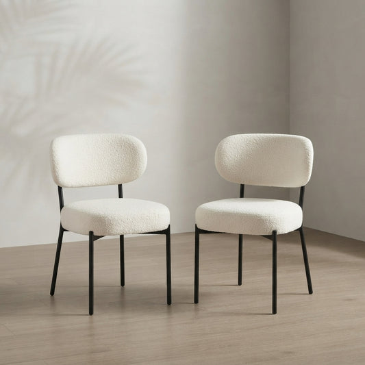Dining Chairs — Mid-Century Modern Upholstered Curved Back | Ashnook