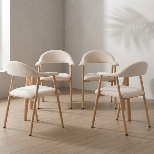 Linen Upholstered Dining Chairs Set — Modern Design | Ashnook