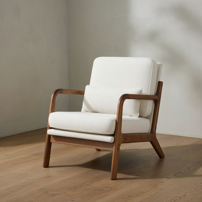 DUMOS Accent Chair — Mid-Century Modern with Lumbar Pillow | Ashnook